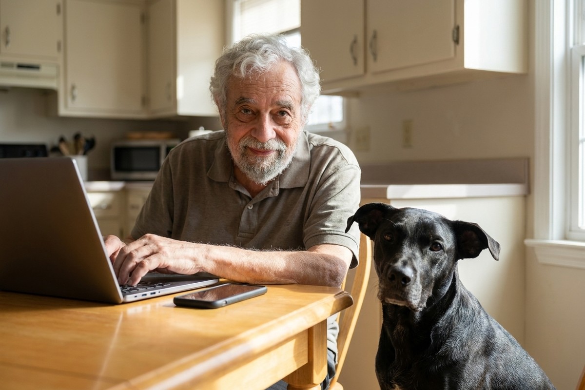 Bob Caine with his dog Bradley